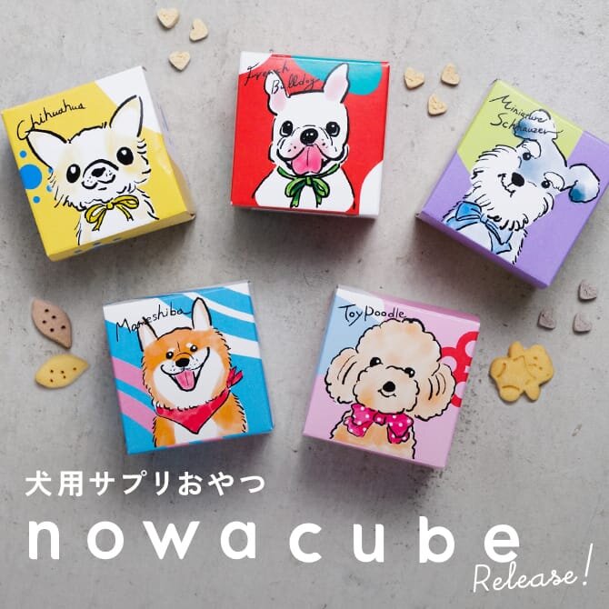 犬用サプリおやつ「nowa cube」待望の発売開始！