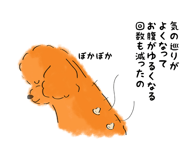 「気の巡りがよくなってお腹がゆるくなる回数も減ったの」ぽかぽか
