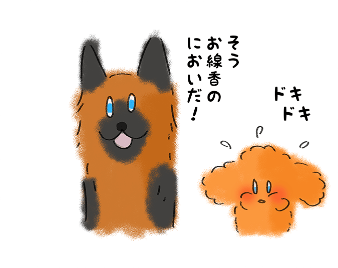 「そうお線香のにおいだ！」ドキドキ