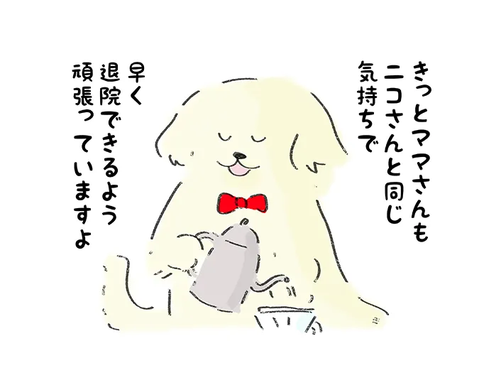 「きっとママさんもニコさんと同じ気持ちで 早く退院できるよう頑張っていますよ」