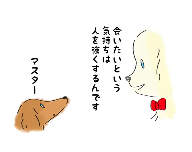 「会いたいという気持ちは人を強くするんです」『マスター』