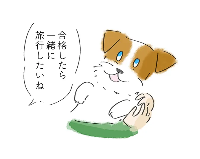 「合格したら一緒に旅行したいね」